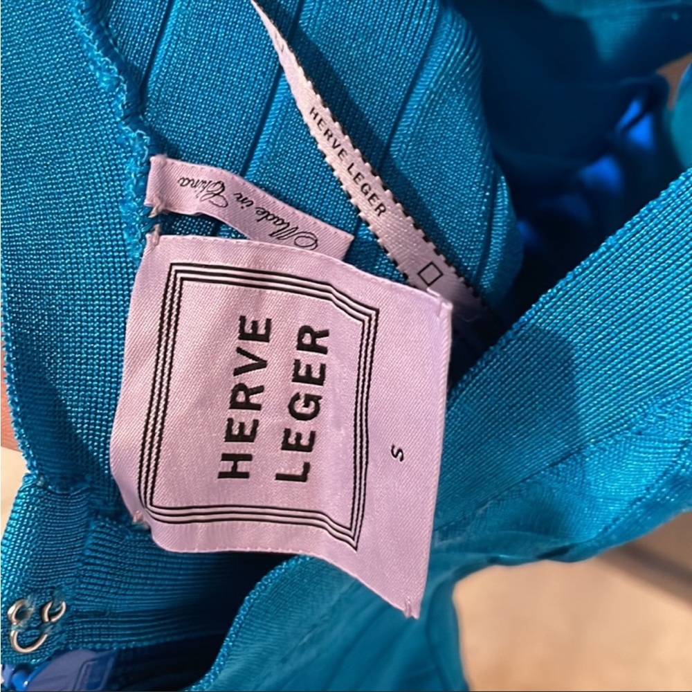 Hervé Leger Michelli Twist Detail Bandage Blue One Piece Swimsuit 🩱❤️ HL - Picture 8 of 12